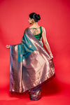 Rama Magenta South Silk Patola Printed Saree With Unstitched Blouse