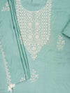 Mint Green Cotton Unstitched Salwar Suit With Cotton Dupatta