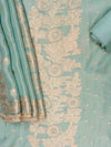 Mint Green Shimmer Unstitched Salwar Suit With Shimmer Dupatta