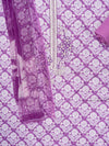 Purple Cotton Unstitched Salwar Suit With Cotton Dupatta