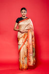 Tussar Silk Saree With Unstitched Blouse
