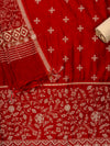Tussar Maroon Cotton Unstitched Salwar Suit With Cotton Dupatta