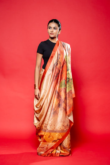 Tussar Silk Saree With Unstitched Blouse