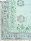 Sea Green Cotton Unstitched Salwar Suit With Cotton Dupatta