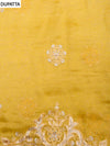 Mustard Organza Unstitched Salwar Suit With Organza Dupatta