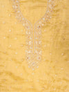 Mustard Organza Unstitched Salwar Suit With Organza Dupatta