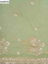 Pista Organza Unstitched Salwar Suit With Chiffon Dupatta