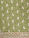 Pista Organza Unstitched Salwar Suit With Chiffon Dupatta