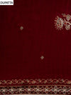 Maroon Crepe Unstitched Salwar Suit With Crepe Dupatta