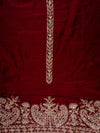 Maroon Crepe Unstitched Salwar Suit With Crepe Dupatta