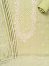 Pista Cotton Unstitched Salwar Suit With Cotton Dupatta