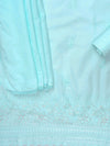 Tea Green Cotton Unstitched Salwar Suit With Cotton Dupatta