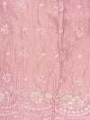 Mauve Organza Unstitched Salwar Suit With Organza Dupatta