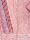 Mauve Organza Unstitched Salwar Suit With Organza Dupatta