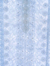 Grey Cotton Unstitched Salwar Suit With Chiffon Dupatta