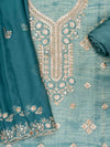 Mint Green Organza Unstitched Salwar Suit With Organza Dupatta