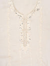 Off White Organza Unstitched Salwar Suit With Chiffon Dupatta