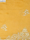 Mustard Organza Unstitched Salwar Suit With Organza Dupatta