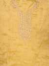 Mustard Organza Unstitched Salwar Suit With Organza Dupatta