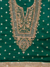 Bottle Green Dola Unstitched Salwar Suit With Dola Dupatta
