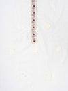 Off White Mauve Cotton Unstitched Salwar Suit With Cotton Dupatta