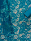Rama Cotton Unstitched Salwar Suit With Cotton Dupatta