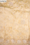 Pista Organza Unstitched Salwar Suit With Organza Dupatta
