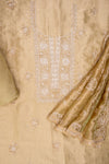 Pista Organza Unstitched Salwar Suit With Organza Dupatta