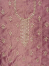 Mauve Organza Unstitched Salwar Suit With Organza Dupatta