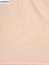 Peach Cotton Unstitched Salwar Suit With Cotton Dupatta