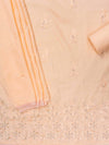 Peach Cotton Unstitched Salwar Suit With Cotton Dupatta