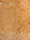 Mustard Organza Unstitched Salwar Suit With Organza Dupatta