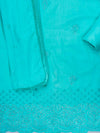 Tea-green Cotton Unstitched Salwar Suit With Cotton Dupatta