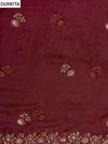 Brown Organza Unstitched Salwar Suit With Organza Dupatta