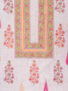 Off White Gajari Cotton Unstitched Salwar Suit With Cotton Dupatta