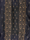 Grey Cotton Unstitched Salwar Suit With Cotton Dupatta