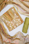 Soft Heritage Pista Crepe Unstitched Salwar Suit With Chiffon Dupatta