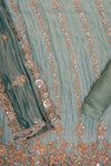 Pastel Majesty Mint Green Organza Unstitched Salwar Suit With Organza Dupatta