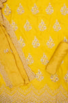Soft Heritage Pista Soft Twill Unstitched Salwar Suit With Chiffon Dupatta