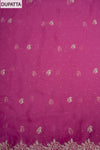 Magenta Shimmer Tissue Unstitched Slawar Suit With Chiffon Dupatta