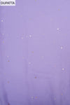 Delicate and dreamy Mauve Tissue Silk Unstitched Salwar Suit With Chiffon Dupatta