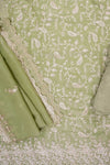 Soft Heritage Pista Tissue Unstitched Salwar Suit With Tissue Dupatta