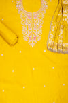 Soft Heritage Pista Silk Unstitched Salwar Suit With Silk Dupatta