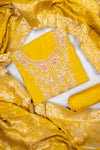 Soft Heritage Pista Silk Unstitched Salwar Suit With Silk Dupatta