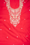Grace Redefined Red Silk Unstitched Salwar Suit With Silk Dupatta