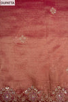 Magenta Tissue Unstitched Salwar Suit With Tissue Dupatta