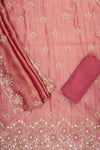 Magenta Tissue Unstitched Salwar Suit With Tissue Dupatta