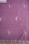 Mauve Tissue Unstitched Salwar Suit With Tissue Dupatta