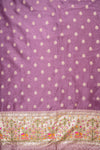 Mauve Dola Banarasi Woven Zari Unstitched Salwar Suit With Dola Silk Dupatta