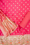 Gajari Dola Banarasi Woven Zari Unstitched Salwar Suit With Dola Silk Dupatta